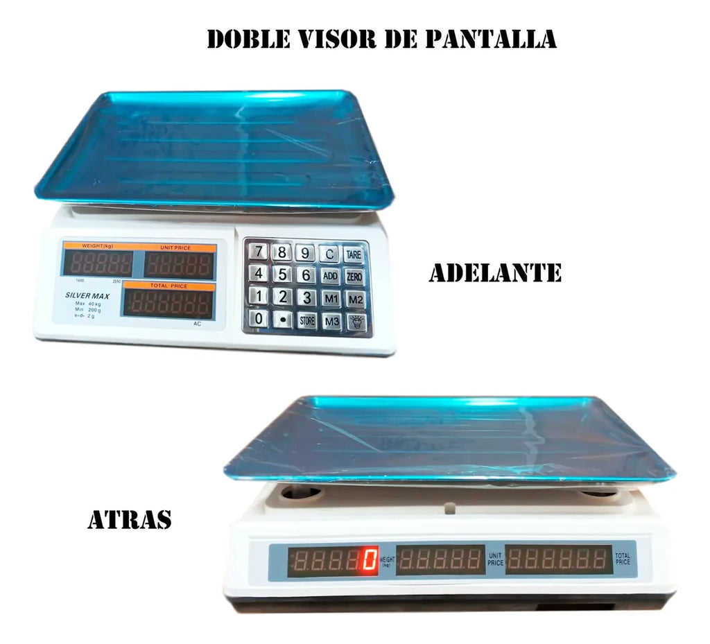 Balanza de 40 kg marca Silvermax con teclado de acero