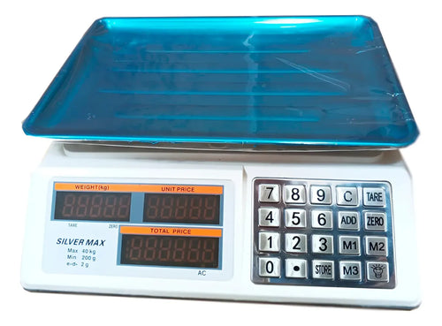 Balanza de 40 kg marca Silvermax con teclado de acero