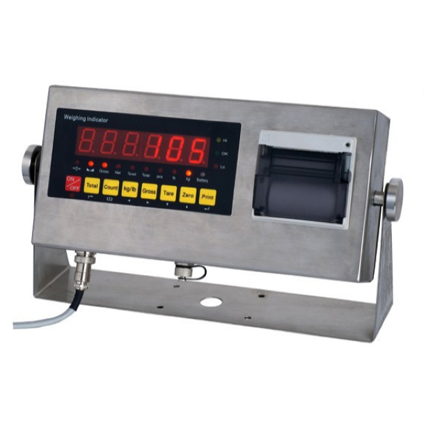 Indicador de peso con impresora incorporada  en full acero inoxidable